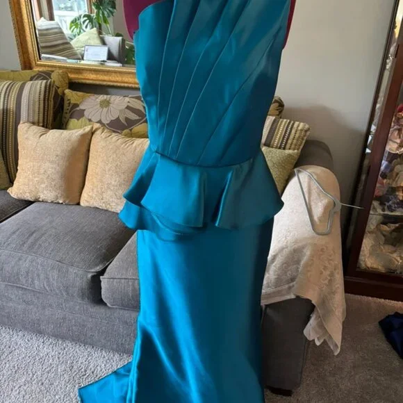 slim fit dress slacks Carmen Marc Valvo Solids Draped Dress Cover Up main image 0